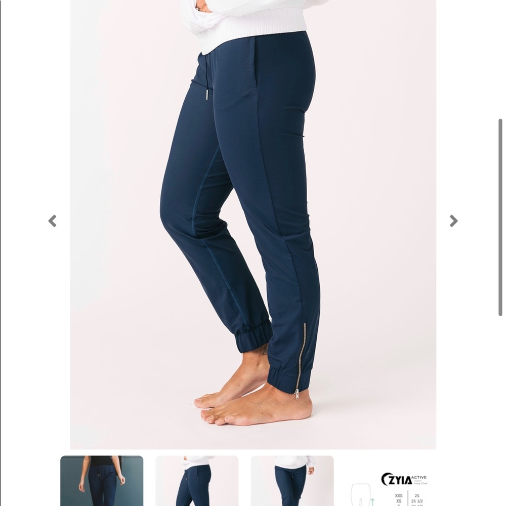 Zyia Navy Everywhere Zipper Joggers